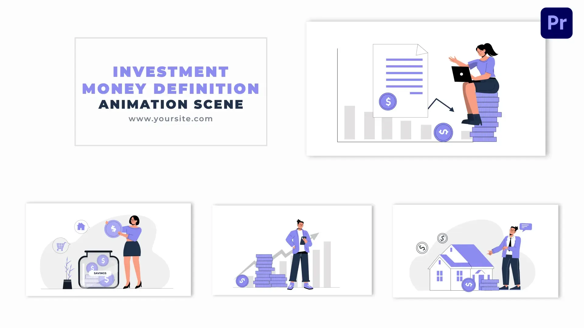 Money Investment Concept 2D Vector Animation Scene